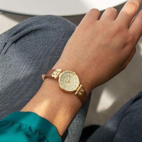 Anne Klein Women's 10/9442 Leather Strap Watch