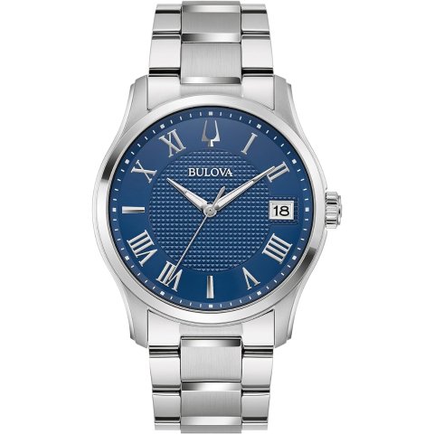 Bulova Men's Watch 96B386 Blue Dial Stainless Steel