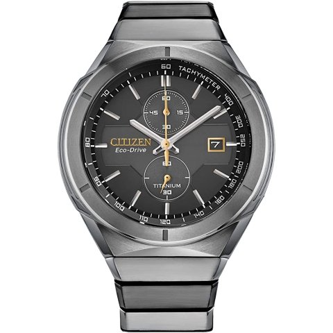 Citizen Men's Eco-Drive Sport Luxury Armor Watch in Super Titanium, Black Dial (Model: CA7058-55E)