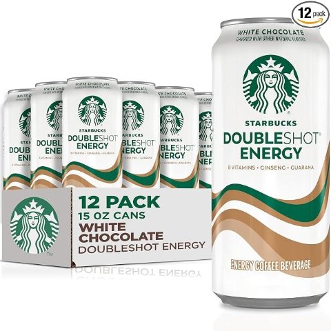 Starbucks Doubleshot Energy Drink White Chocolate Iced Coffee 15 fl oz Cans (12 Pack)
