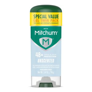 Mitchum Men Unscented Antiperspirant Gel 2 Pack
