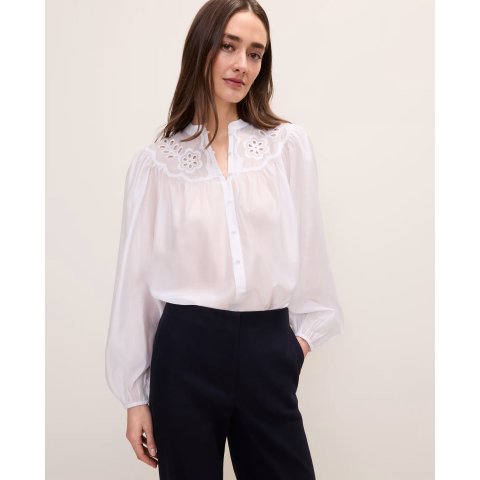 Ann Taylor Embroidered Gathered Blouse