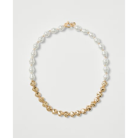Ann Taylor Mixed Pearl and Metal Necklace