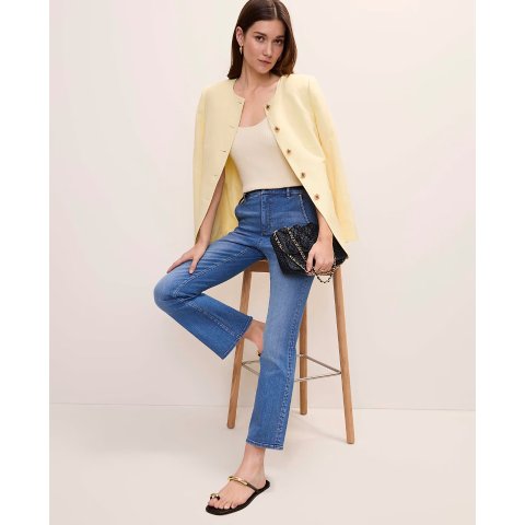 Ann Taylor Cutaway Linen Blend Jacket