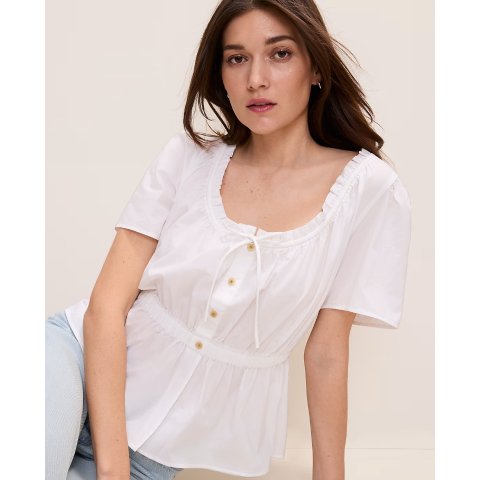Ann Taylor Weekend Gathered Peplum Blouse