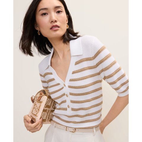 Ann Taylor Striped Polo Sweater