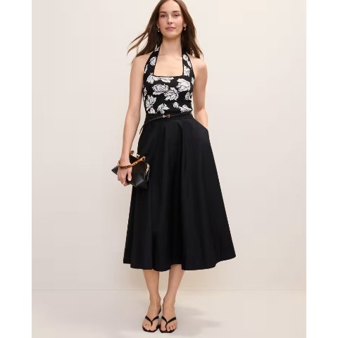 Ann Taylor High Waist Full Midi Skirt