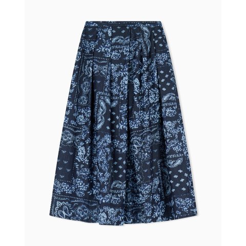 Emporio Armani Bandana Print Chambray Skirt