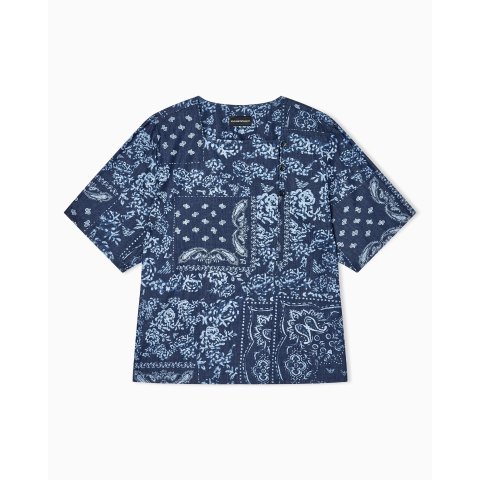 Emporio Armani Bandana Print Chambray Blouse