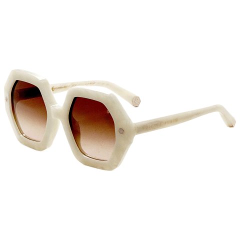 Philipp Plein White Geometric Sunglasses