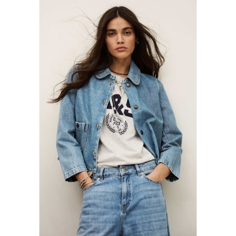 BA&SH Tiny Blue 3/4-Sleeve Jacket