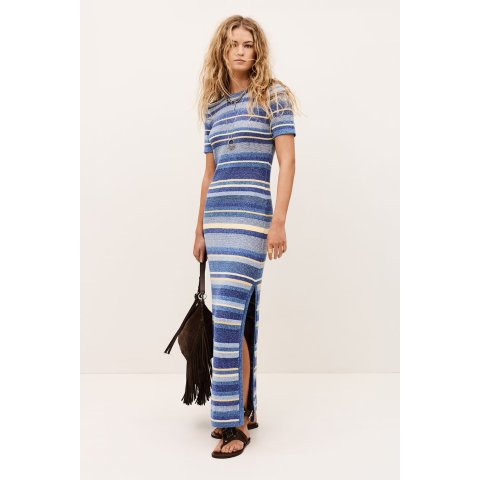 BA&SH Tonnie Striped Knitted Maxi Dress Multicolored