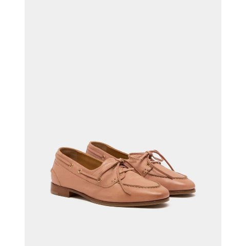 Bally Plume Light Pink Leather Moccasin
