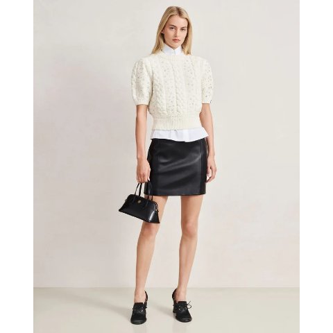 Bally Ivory Wool Christmas T-Shirt with Rhinestones
