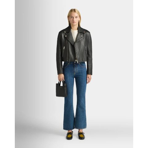 Bally Black Leather Biker Jacket
