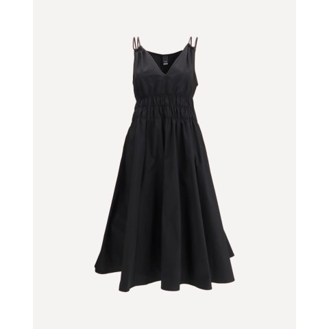 Pinko Shirred V-neck Dress Black