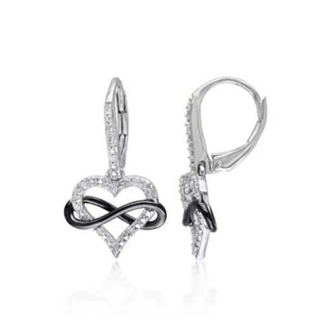 belk Belk & Co. Diamond Heart Sterling Silver Earrings
