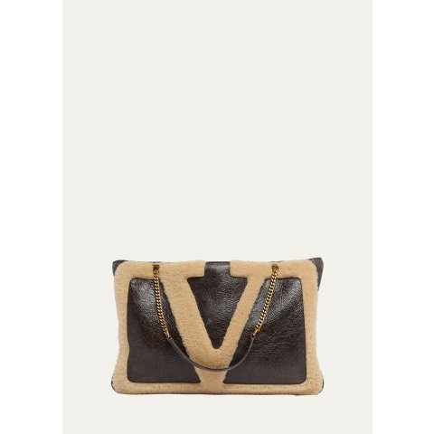 Valentino Garavani Valentino Viva Superstar Medium Shearling Tote Bag