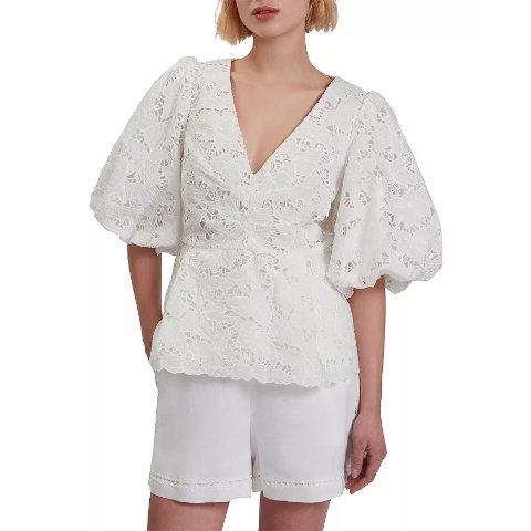 Ted Baker Ellari Tie Front Balloon Sleeve Top