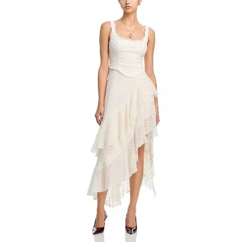 Aqua Ruffled Corset Gown Exclusive for Women