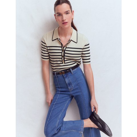 Boden Liz Henley T-Shirt Ivory