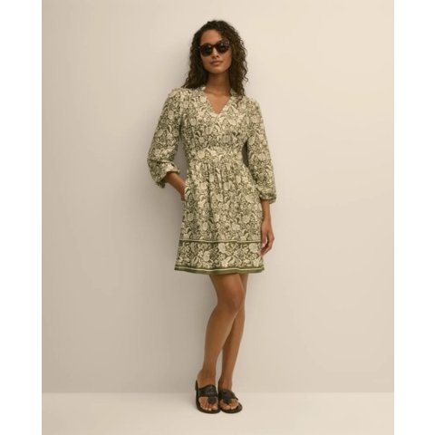 Brooks Brothers Linen Blend Floral Print Dress