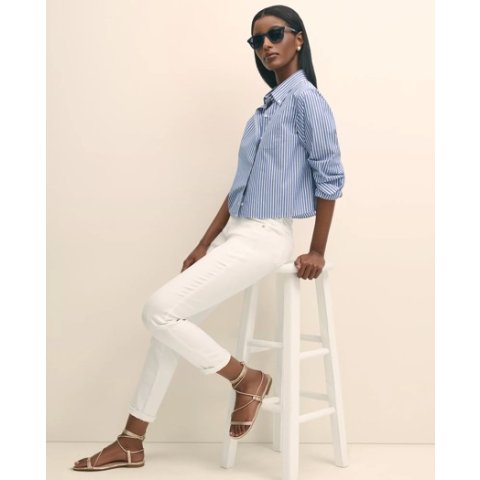 Brooks Brothers Women's Cropped Button-Down Shirt