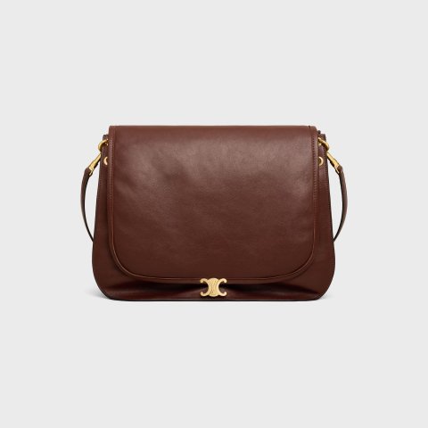 Celine Triomphe Lambskin Shoulder Bag Syrah