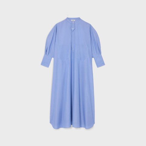 Celine Cotton Poplin Shirt Dress Blue