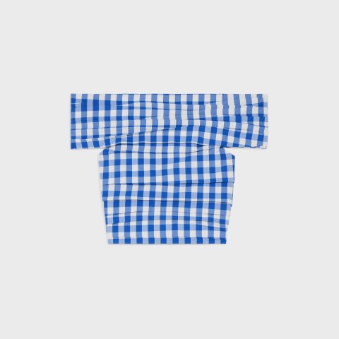 Celine Checked Cotton Top Blue/White