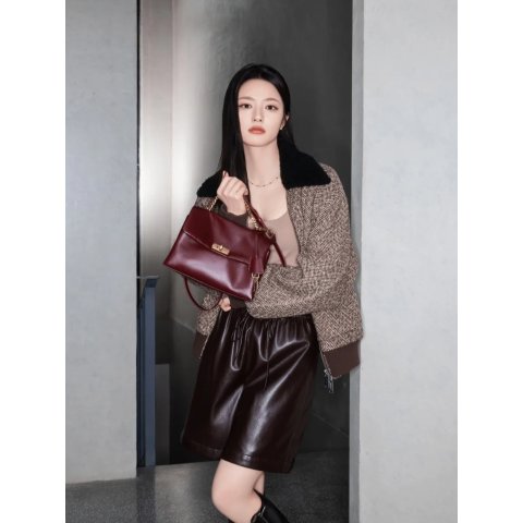 Charles & Keith Kerry Chain Crossbody Bag Mulberry Plum