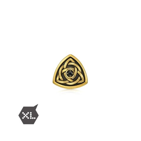 Chow Sang Sang Gold Black Diamond Celtic Triangle Charm