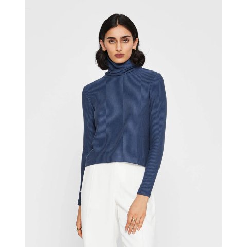 Club Monaco Meredy Rib-Knit Turtleneck Top