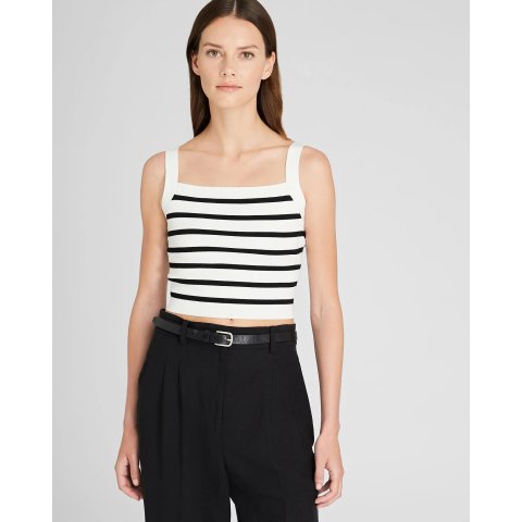 Club Monaco White Cropped Sweatshirt Tank