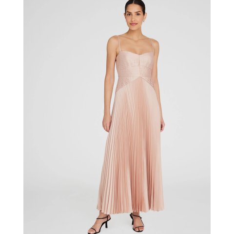 Club Monaco Pink Pleated Maxi Dress