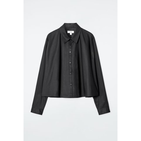 COS Relaxed Flared Cotton Shirt Black