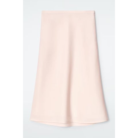 COS Linen-Blend Midi Column Skirt Light Pink