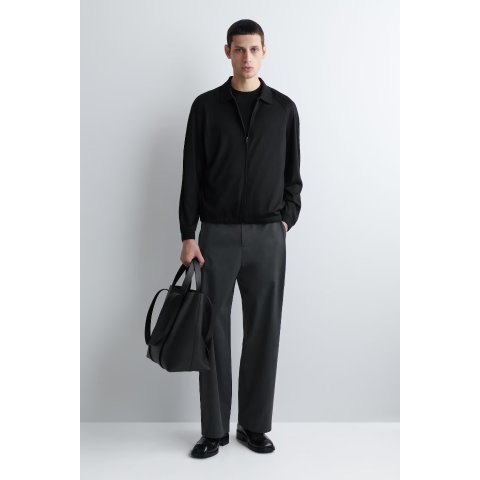COS Wool Jersey Bomber Jacket Black