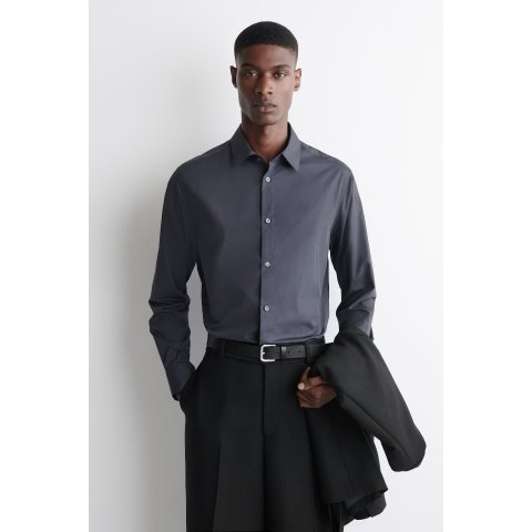 COS Tailored Cotton Shirt Dark Blue