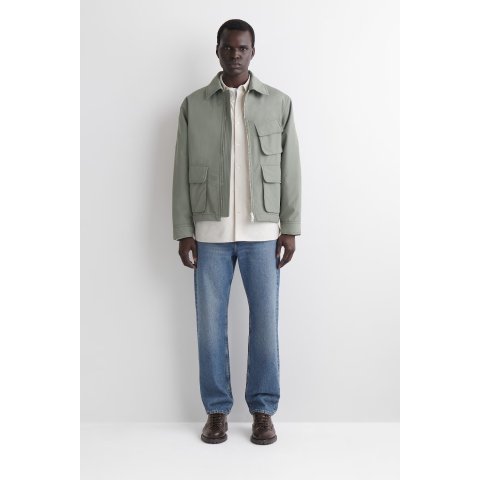 COS Padded Nylon Utility Jacket Sage Green