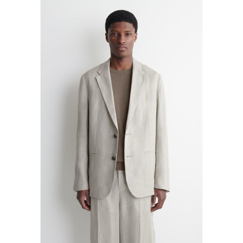 COS Single-Breasted Linen Blazer Light Green