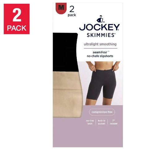 Jockey Women's Skimmies Slip Shorts 2-Pack