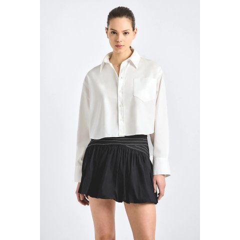 Derek Lam Evelina Long Sleeve Top White