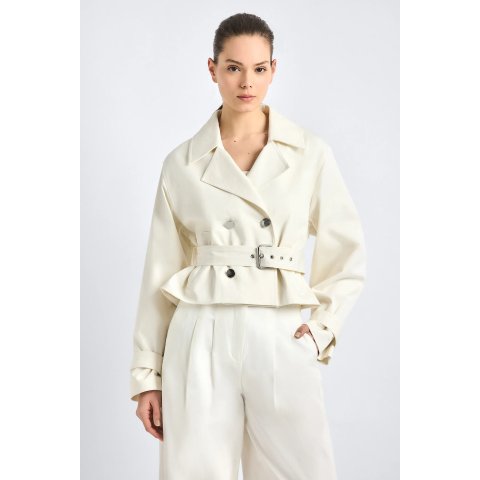 Derek Lam Renata Cropped Trench Soft White