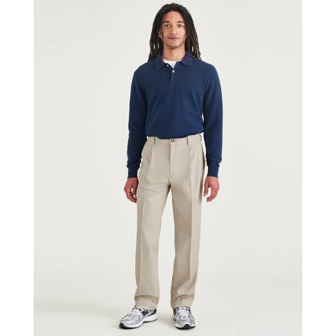Dockers Signature Pleated Iron Free Khakis Relaxed Fit