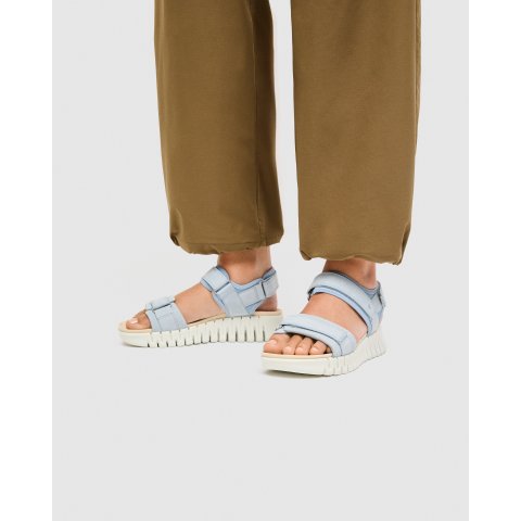 ECCO Gruuv Sol Women's Blue Nubuck Heeled Sandal