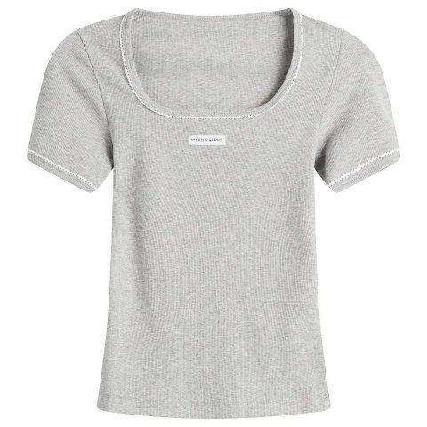 Marine Serre Marine Serre 70's Square Neck T-Shirt Grey