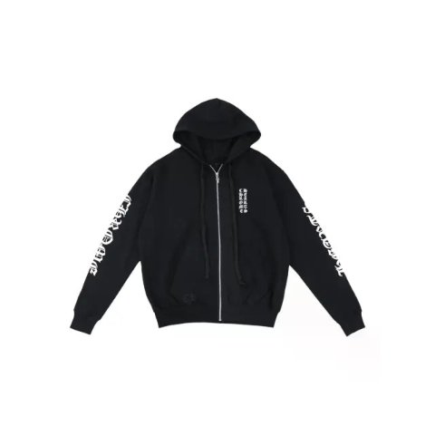 Chrome Hearts Logo Print Zip-up Hoodie