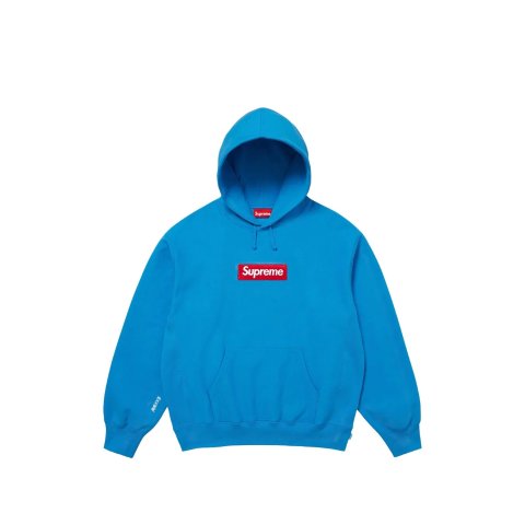 Supreme Logo Patch Hoodie Blue