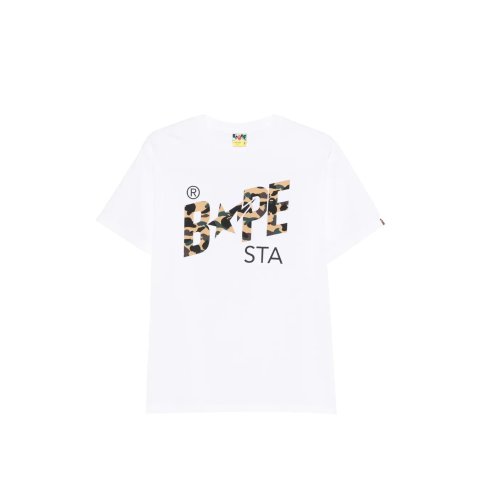 AAPE BY A BATHING APE® A BATHING APE Round-Neck Logo-Print T-Shirt White